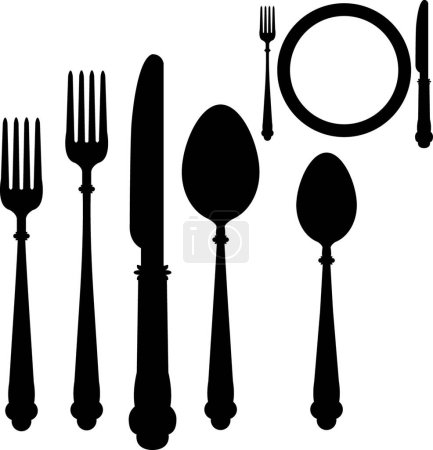 Illustration for Utensil placement, vector illustration simple design - Royalty Free Image
