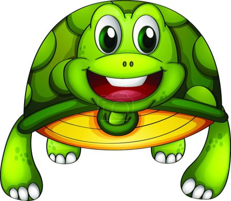 Illustration for Green turtle, vector illustration simple design - Royalty Free Image