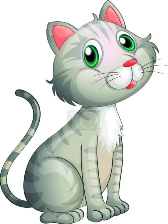 Téléchargez les illustrations : Adorable chat, illustration vectorielle design simple - en licence libre de droit