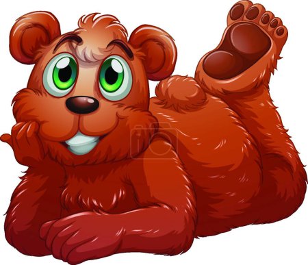 Téléchargez les illustrations : Un ours souriant, illustration vectorielle design simple - en licence libre de droit