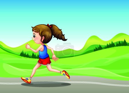 Illustration for The female runner, vector illustration simple design - Royalty Free Image