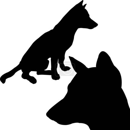 Ilustración de Silueta para perros, ilustración vectorial diseño simple - Imagen libre de derechos