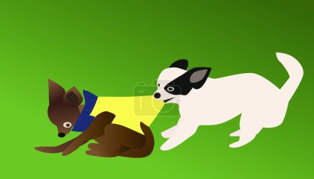 Téléchargez les illustrations : Chihuahua, illustration vectorielle design simple - en licence libre de droit