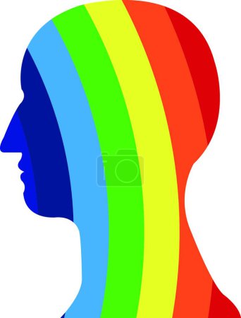 Illustration for "rainbow pattern on head vector" - Royalty Free Image
