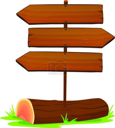 Illustration for Wooden arrow boards, vector illustration simple design - Royalty Free Image