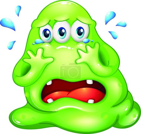 Illustration for Monster crying, vector illustration simple design - Royalty Free Image