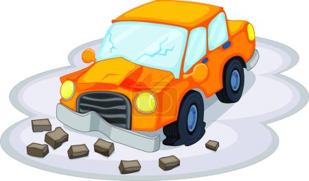 Illustration for Car accident, vector illustration simple design - Royalty Free Image