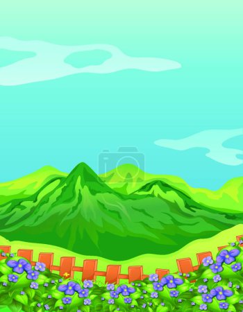 Illustration for The high mountains, vector illustration simple design - Royalty Free Image