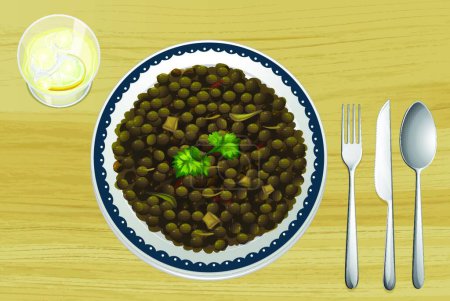 Ilustración de Alimentos etíopes, ilustración vectorial diseño simple - Imagen libre de derechos