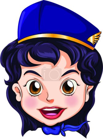 Illustration for Goodlooking stewardess, vector illustration simple design - Royalty Free Image