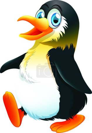 Téléchargez les illustrations : "Illustration vectorielle de marche du pingouin" - en licence libre de droit