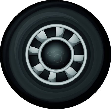 Illustration for Black wheel, vector illustration simple design - Royalty Free Image