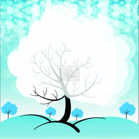 Ilustración de Temporada nevada, ilustración vectorial diseño simple - Imagen libre de derechos