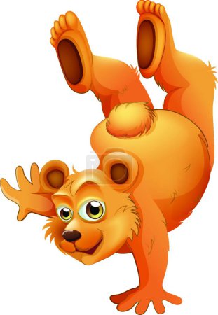 Illustration for Playful brown bear, vector illustration simple design - Royalty Free Image