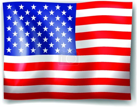 Téléchargez les illustrations : Le drapeau des États-Unis, illustration vectorielle design simple - en licence libre de droit