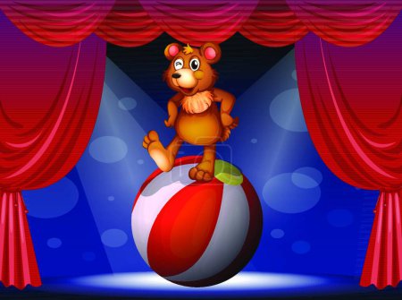 Illustration for Bear at the circus, vector illustration simple design - Royalty Free Image