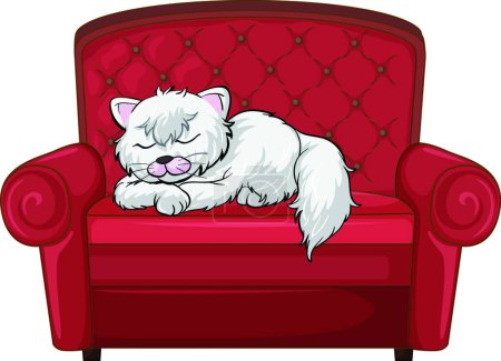 Ilustración de Gato durmiendo profundamente en la silla, vector ilustración diseño simple - Imagen libre de derechos