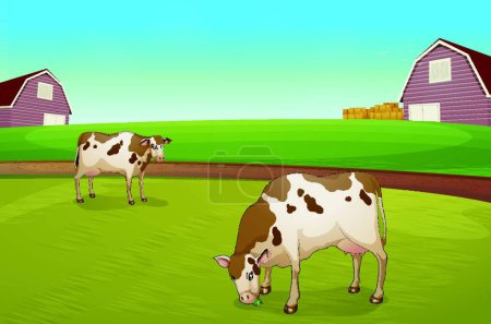 Ilustración de Granja, concepto agrícola, diseño de ilustración de vectores - Imagen libre de derechos