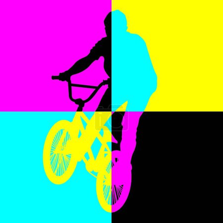 Ilustración de Bicicleta colorido, vector ilustración diseño simple - Imagen libre de derechos