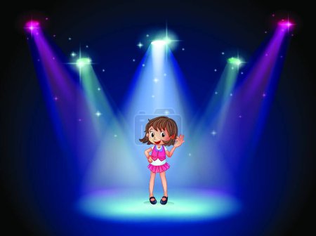 Illustration for Cute young girl at the stage, vector illustration simple design - Royalty Free Image