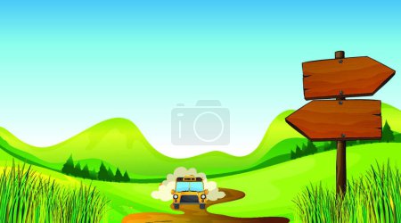 Illustration for School bus, vector illustration simple design - Royalty Free Image