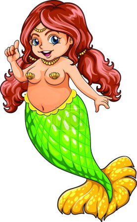 Illustration for Fat mermaid, vector illustration simple design - Royalty Free Image