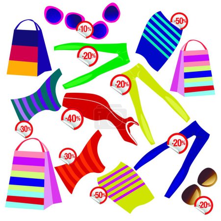 Illustration for Seasonal sale of clothing, vector illustration simple design - Royalty Free Image