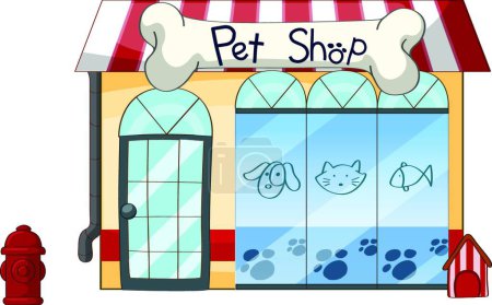 Téléchargez les illustrations : PetShop, illustration vectorielle design simple - en licence libre de droit