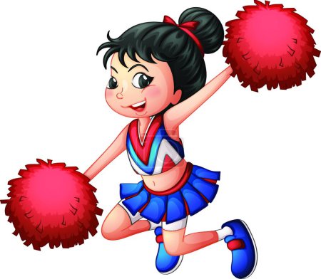 Illustration for Cheerleader dancing, vector illustration simple design - Royalty Free Image