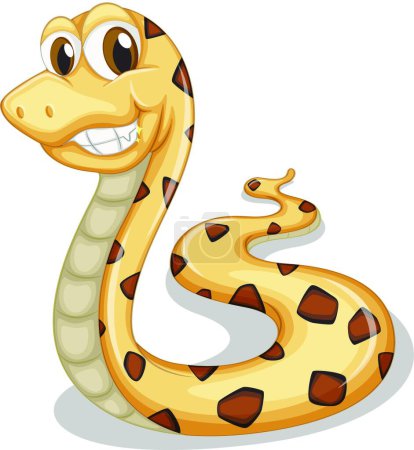 Ilustración de Serpiente sonriente, vector ilustración diseño simple - Imagen libre de derechos