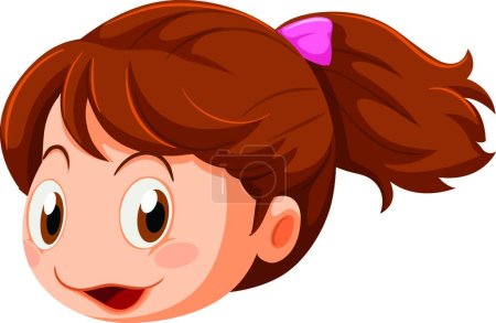 Ilustración de Cabeza de una niña, vector ilustración diseño simple - Imagen libre de derechos