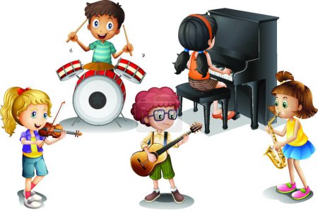 Illustration for "A group of talented kids" - Royalty Free Image