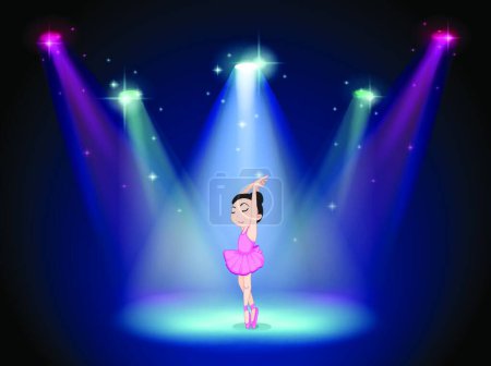 Illustration for "A young ballerina at the center of the stage" - Royalty Free Image