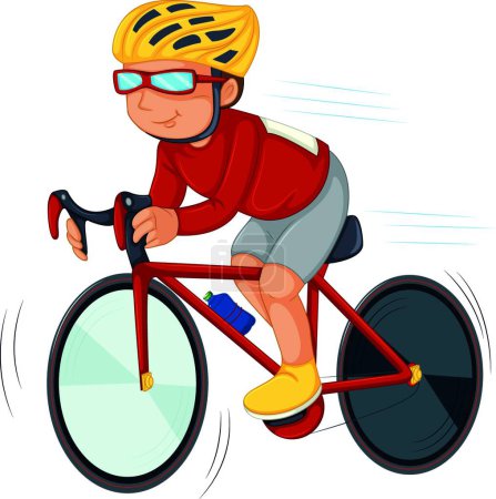 Illustration for A speedy biker, vector illustration simple design - Royalty Free Image