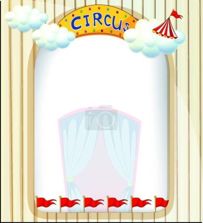 Ilustración de Una entrada de circo, ilustración vectorial diseño simple - Imagen libre de derechos