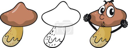 Illustration for Mushrooms, vector illustration simple design - Royalty Free Image