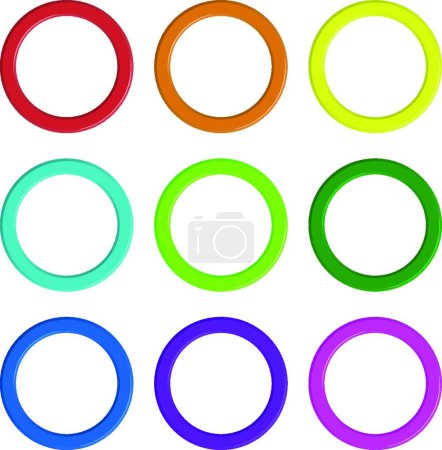 Illustration for Nine colorful rings, vector illustration simple design - Royalty Free Image