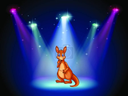 Illustration for A stage with a kangaroo, vector illustration simple design - Royalty Free Image