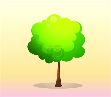 Téléchargez les illustrations : "Illustration vectorielle d'un arbre vert - en licence libre de droit