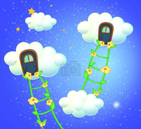 Ilustración de "Nubes con puertas en el cielo
" - Imagen libre de derechos