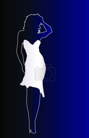 Illustration for Blue Girl vector illustration - Royalty Free Image