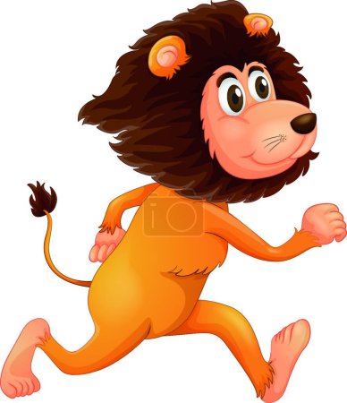 Illustration for Running lion, vector illustration simple design - Royalty Free Image