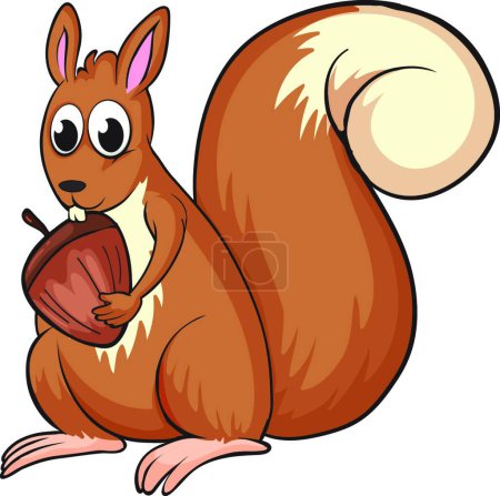 Téléchargez les illustrations : Illustration animalière écureuil, illustration vectorielle design simple - en licence libre de droit