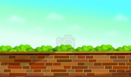 Ilustración de Alto muro de piedra, vector ilustración diseño simple - Imagen libre de derechos