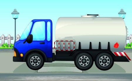 Illustration for An oil tanker, vector illustration simple design - Royalty Free Image
