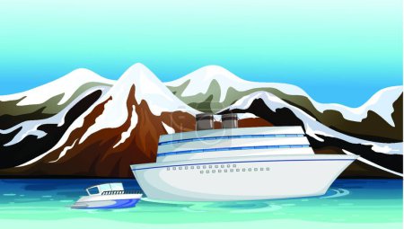 Illustration for Lost ship, vector illustration simple design - Royalty Free Image