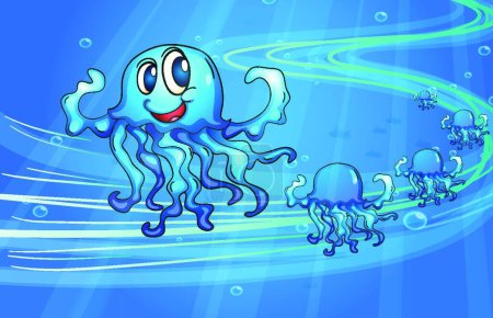 Illustration for Jellyfish, vector illustration simple design - Royalty Free Image