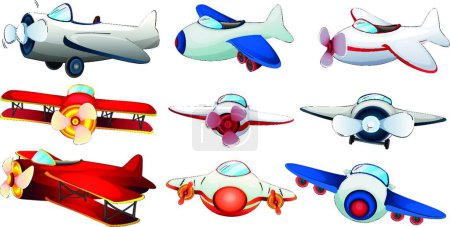Illustration for Different plane designs, vector illustration simple design - Royalty Free Image
