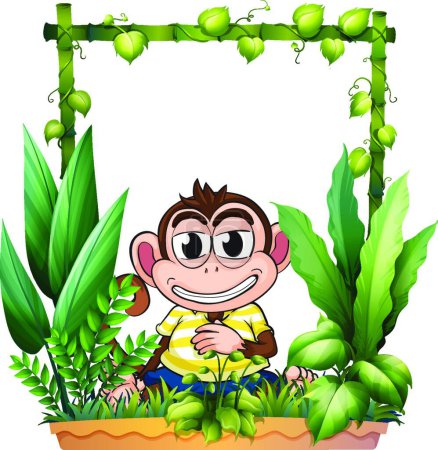 Ilustración de Mono sonriendo, vector ilustración diseño simple - Imagen libre de derechos