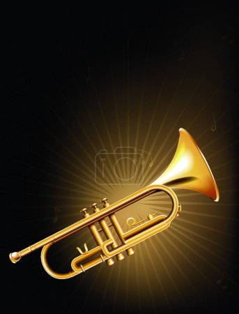 Illustration for Golden trumpet, vector illustration simple design - Royalty Free Image